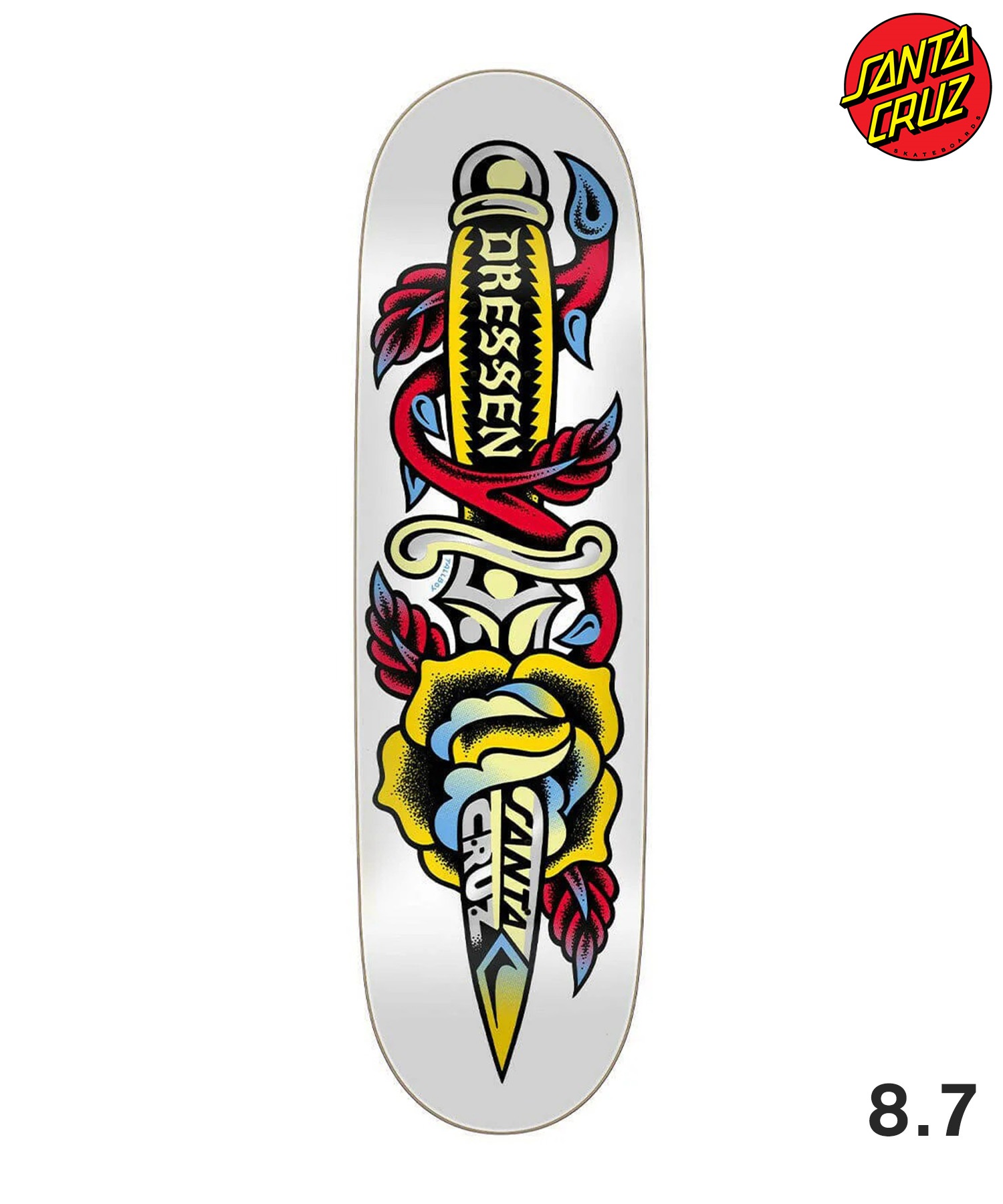 SantaCruz Dressen スケボーデッキ定価¥14,300 SANTA CRUZ サンタクルーズ スケートボード デッキ 8.7inch DRESSEN
