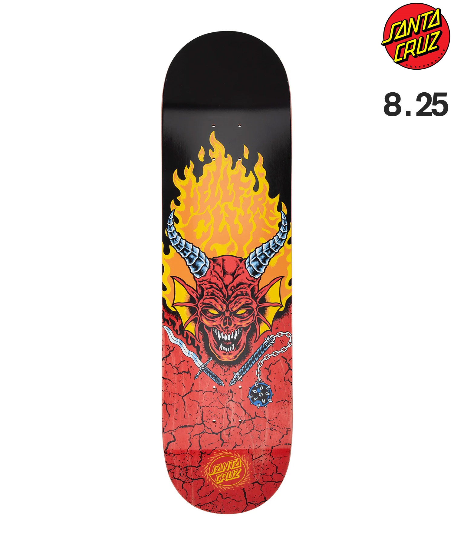 SANTA CRUZ サンタクルーズ スケートボード デッキ STRANGER THINGS 8.25inch HELLFIRE CLUB  海外ドラマ コラボ ムラサキスポーツ(RED-8.25inch)