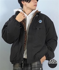 SANTA CRUZ サンタクルーズ アウター メンズ リバーシブル ジャケット ボア レオパード柄 MFG Hand MONO REVERSIBLE BOA JACKET 502254101(ALLBK-M)