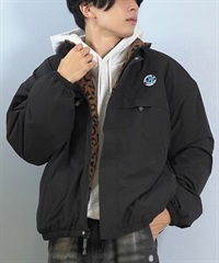 SANTA CRUZ サンタクルーズ アウター メンズ リバーシブル ジャケット ボア レオパード柄 MFG Hand MONO REVERSIBLE BOA JACKET 502254101(BLACK-M)