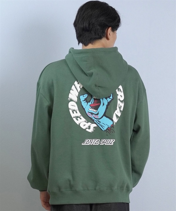 SANTACRUZ サンタクルーズ プルオーバー パーカー メンズ バックプリント ロゴ 裏起毛 SW STRIP HOODED PARKER 502254302