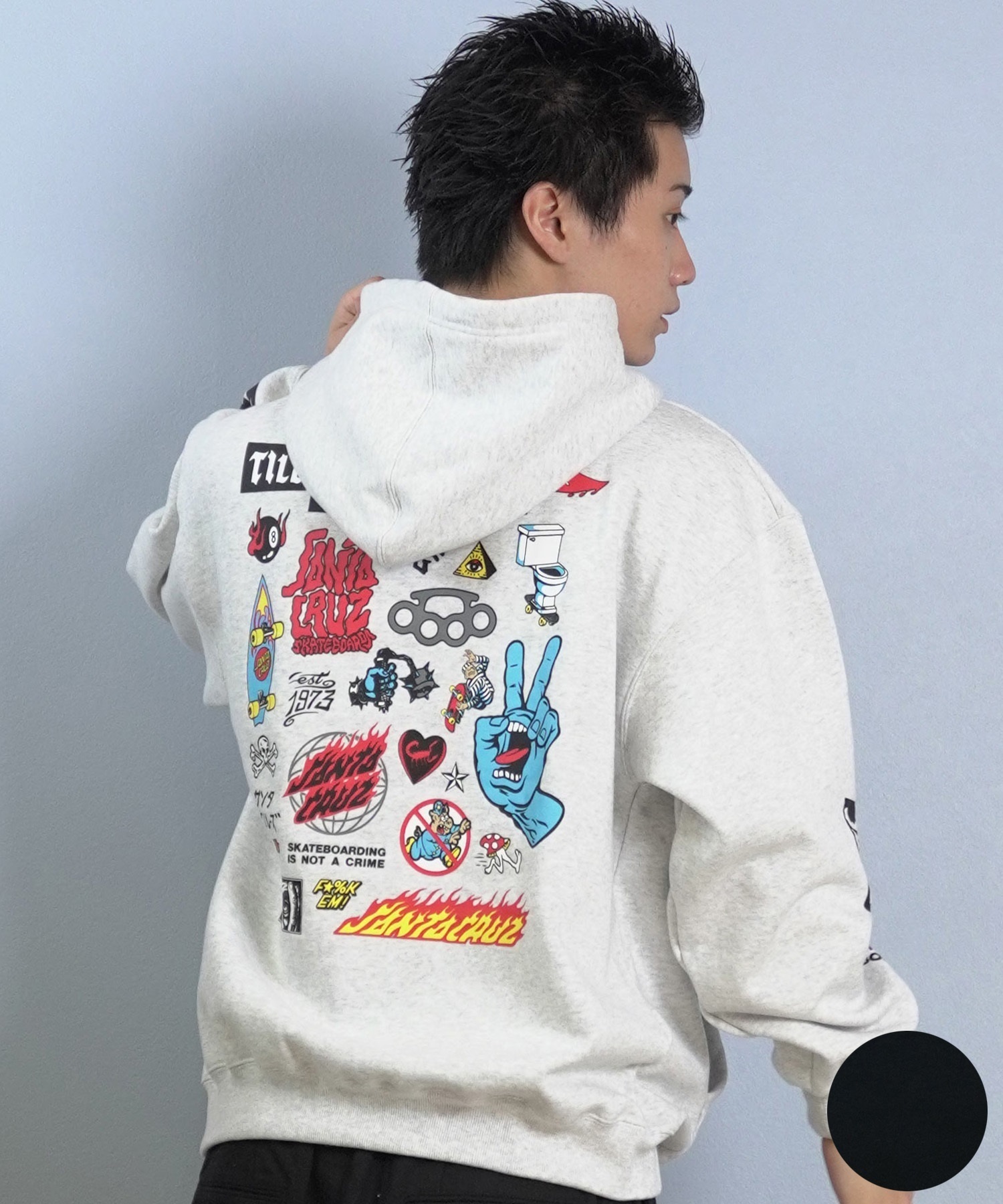 新品未使用　2000個限定　サンダーバード パーカー &スコット・ポーセリン SANTACRUZ サンタクルーズ プルオーバー パーカー メンズ バック