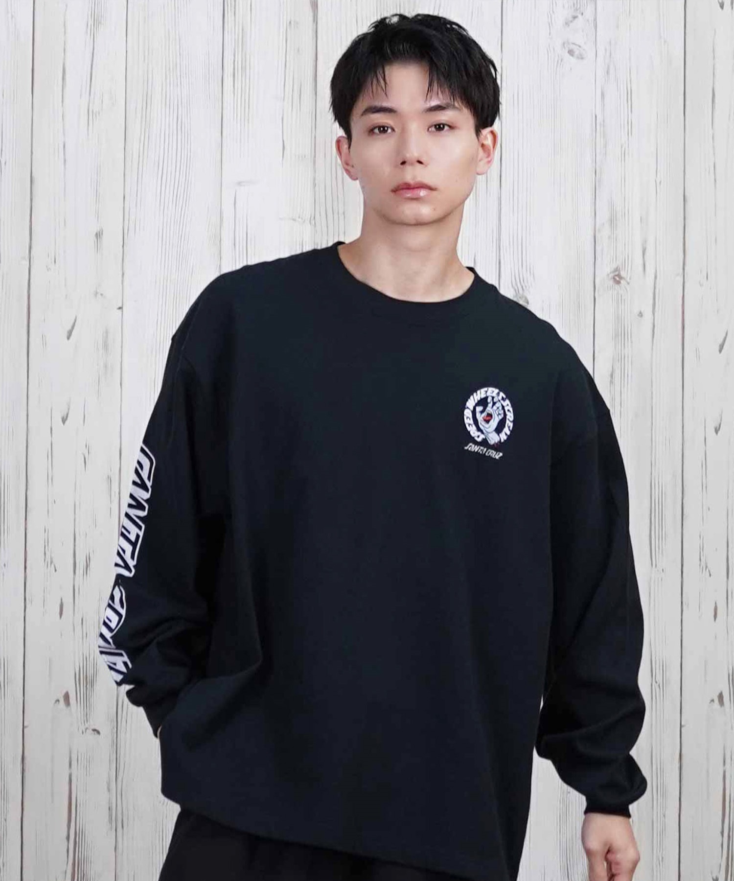 SANTACRUZ サンタクルーズ 長袖 Tシャツ メンズ ワンポイント刺しゅう