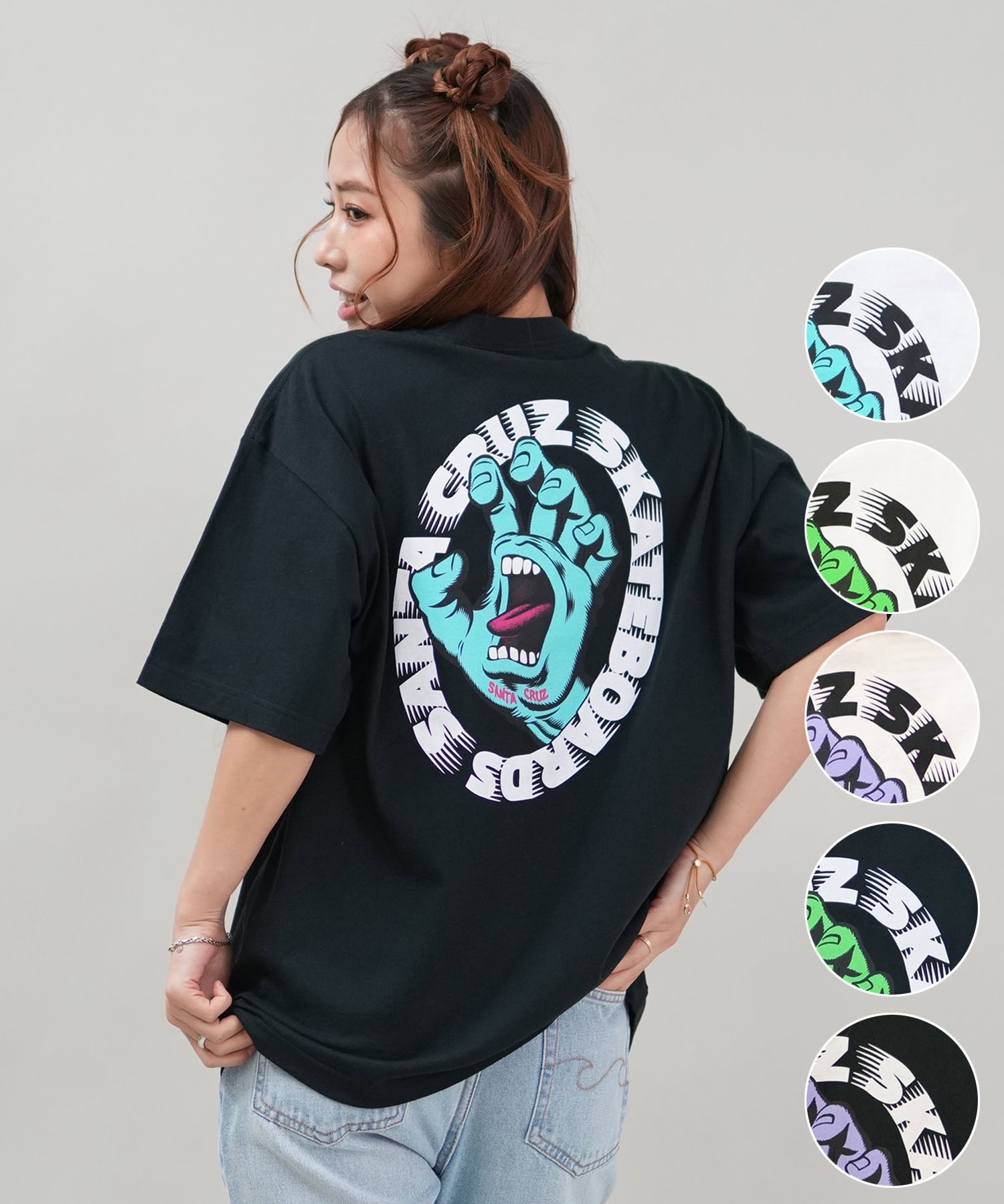 SANTACRUZ サンタクルーズ 半袖 Tシャツ レディース バックプリント ユニセックス 502252431 ムラサキスポーツ限定(WHITE-M)