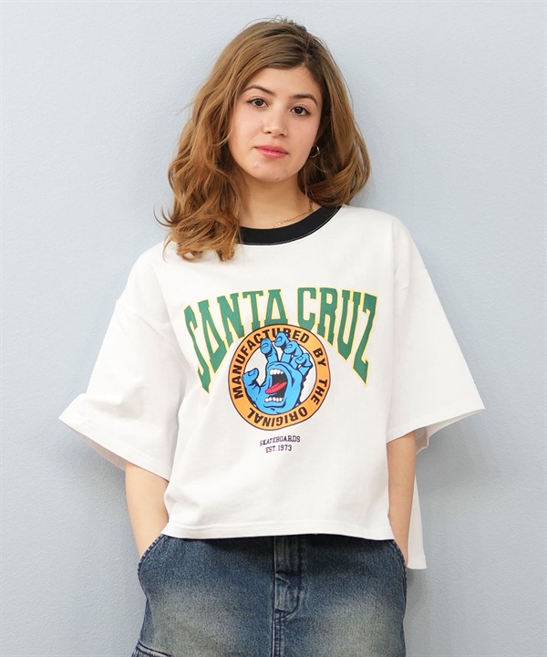 SANTACRUZ サンタクルーズ 半袖 Tシャツ レディース クロップド丈 ロゴ ボックスシルエット 502252434 ムラサキスポーツ限定