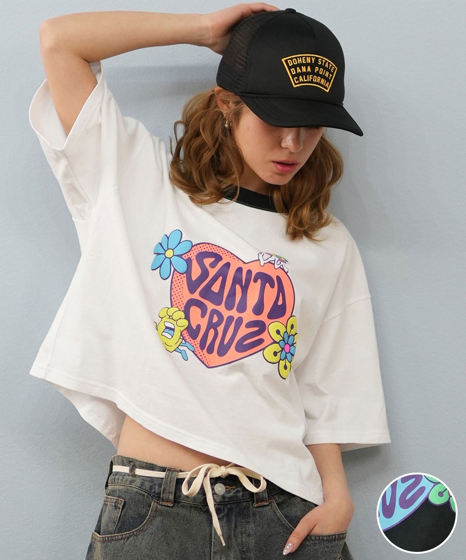SANTACRUZ/サンタクルーズ SANTACRUZ サンタクルーズ クロップド丈 フロントプリントTシャツ HEART LAND HAND CROP SST 502252435(WHITE-M)
