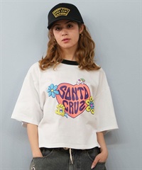 SANTACRUZ/サンタクルーズ SANTACRUZ サンタクルーズ クロップド丈 フロントプリントTシャツ HEART LAND HAND CROP SST 502252435(WHITE-M)
