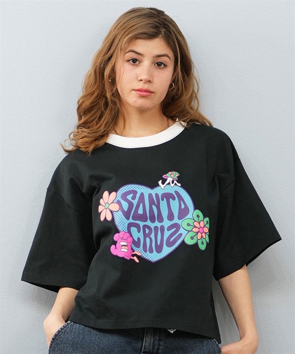 SANTACRUZ/サンタクルーズ SANTACRUZ サンタクルーズ クロップド丈 フロントプリントTシャツ HEART LAND HAND CROP SST 502252435