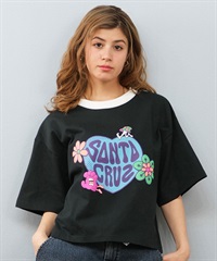 SANTACRUZ/サンタクルーズ SANTACRUZ サンタクルーズ クロップド丈 フロントプリントTシャツ HEART LAND HAND CROP SST 502252435(OFFBK-M)