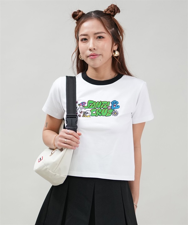 SANTACRUZ サンタクルーズ 半袖 Tシャツ レディース ミニT クロップド丈 ロゴ 502252436 ムラサキスポーツ限定