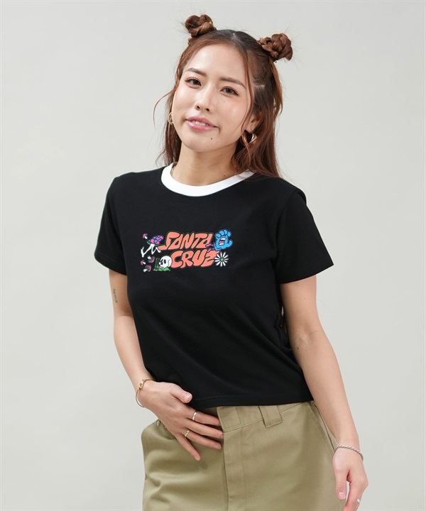 SANTACRUZ サンタクルーズ 半袖 Tシャツ レディース ミニT クロップド丈 ロゴ 502252436 ムラサキスポーツ限定