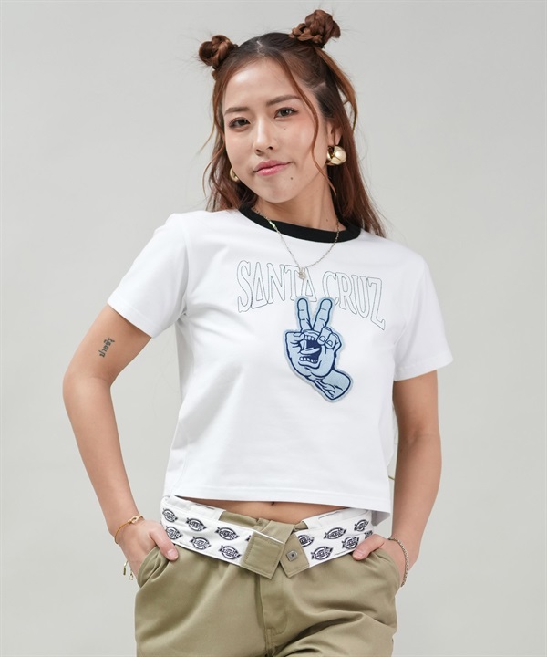 SANTACRUZ サンタクルーズ 半袖 Tシャツ レディース ミニT クロップド丈 ロゴ 502252437 ムラサキスポーツ限定