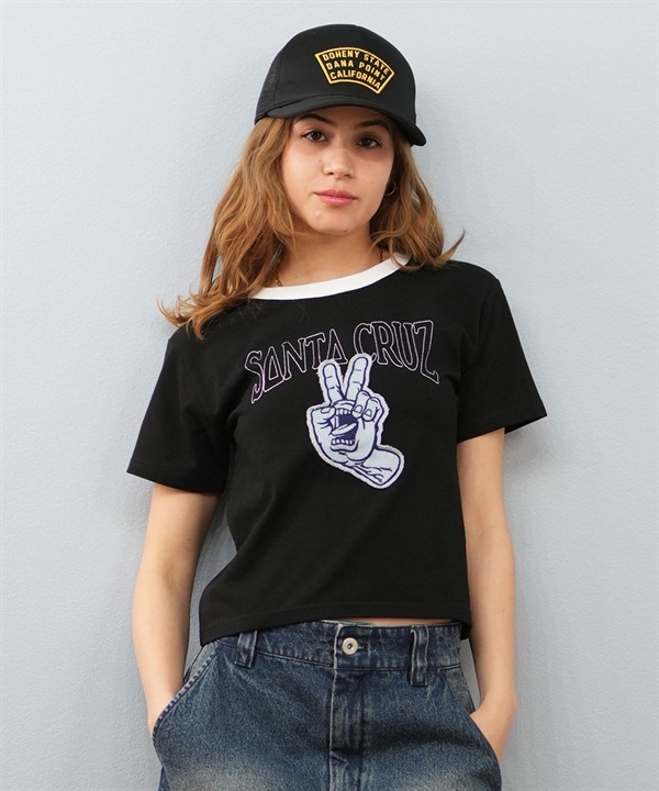 SANTACRUZ サンタクルーズ 半袖 Tシャツ レディース ミニT クロップド丈 ロゴ 502252437 ムラサキスポーツ限定
