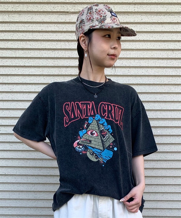 SANTA CRUZ サンタクルーズ 半袖 Tシャツ レディース フロントプリント オーバーサイズ 古着風 ヴィンテージ加工 502253435 ムラサキスポーツ限定