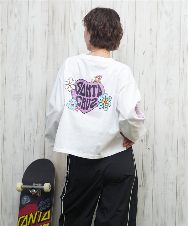 SANTACRUZ サンタクルーズ 長袖 Tシャツ レディース ロンT クロップド丈 バックプリント 502251432 ムラサキスポーツ限定