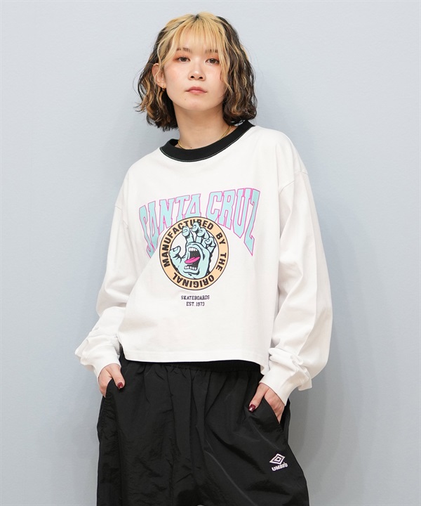 SANTACRUZ サンタクルーズ 長袖 Tシャツ レディース ロンT リンガーシャツ クロップド丈 502251433 ムラサキスポーツ限定