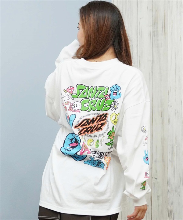 SANTACRUZ サンタクルーズ 長袖 Tシャツ ロンT レディース バックプリント オーバーサイズ 502254431 ムラサキスポーツ限定