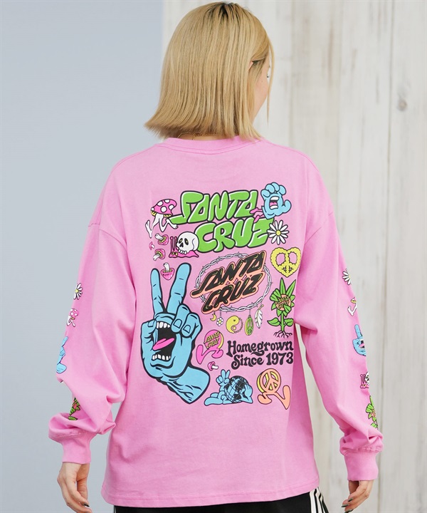 SANTACRUZ サンタクルーズ 長袖 Tシャツ ロンT レディース バックプリント オーバーサイズ 502254431 ムラサキスポーツ限定