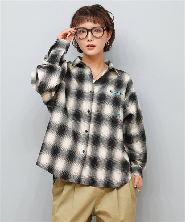 SANTACRUZ サンタクルーズ 長袖 シャツ レディース ネルシャツ チェック柄 502251231 ムラサキスポーツ限定