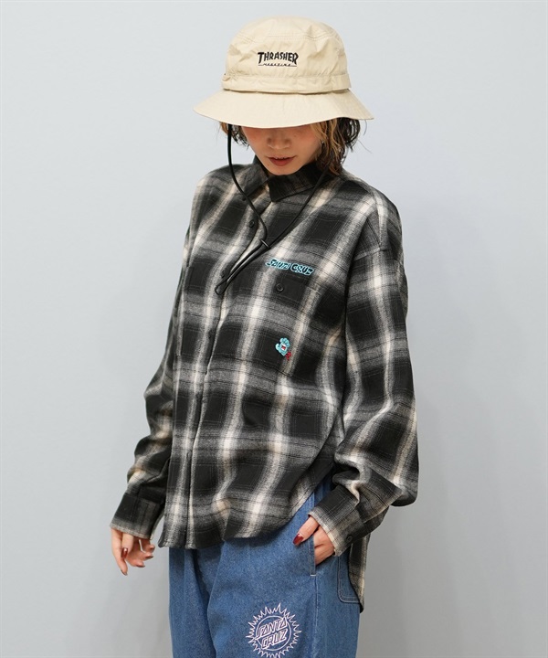 SANTACRUZ サンタクルーズ 長袖 シャツ レディース ネルシャツ チェック柄 502251231 ムラサキスポーツ限定