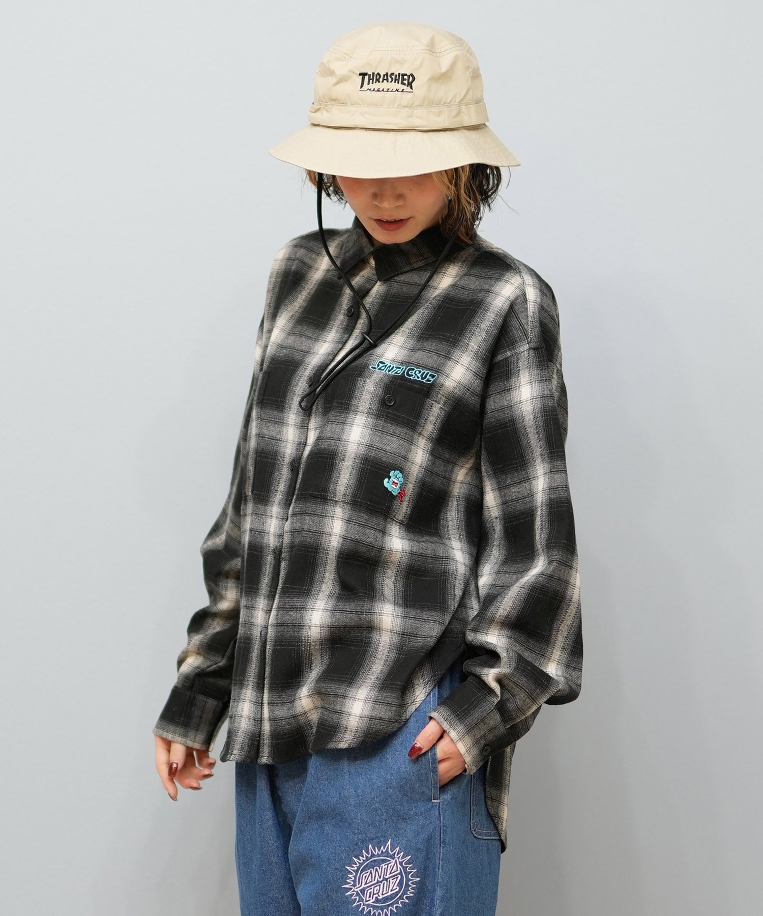 SANTACRUZ サンタクルーズ 長袖 シャツ レディース ネルシャツ