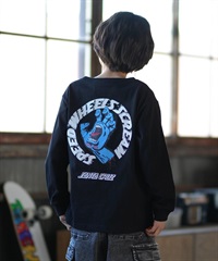 SANTA CRUZ サンタクルーズ 長袖 Tシャツ ロンT キッズ ジュニア Scream Strip L S T 25A603-42(BK-130cm)