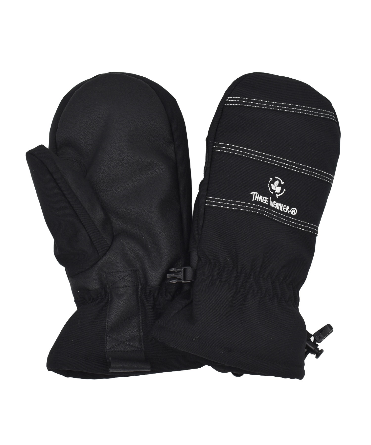 THREE WEATHER スリーウェザー STITCH MITTEN TWG-2551 スノーボード グローブ ユニセックス ムラサキスポーツ 25-26モデル(BLK-S)