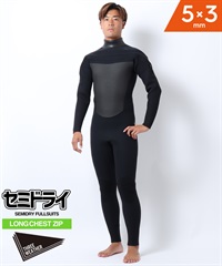 THREE WEATHER スリーウェザー LCZ セミドライ SDRY 5X3mm メンズ ウェットスーツ セミドライ フルスーツ ムラサキスポーツ(BLK-M)