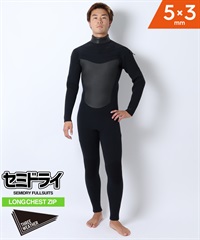 THREE WEATHER スリーウェザー LCZ NKK PRSDRY 5X3mm メンズ ウェットスーツ セミドライ フルスーツ ムラサキスポーツ(BLK-M)