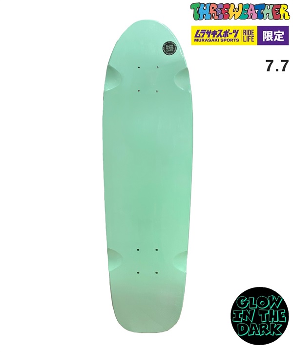THREE WEATHER スリーウェザー スケートボード デッキ クルーザー 7.7inch LUMINOUS CRUISER ムラサキスポーツ