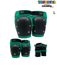 THREE WEATHER スリーウェザー スケートボード パッド COLORFULPROJECT SAFETY 3点セット ムラサキスポーツ(GR-L)