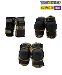 THREE WEATHER スリーウェザー スケートボード キッズ プロテクター ３点セット ムラサキスポーツ(CAMO-XS)