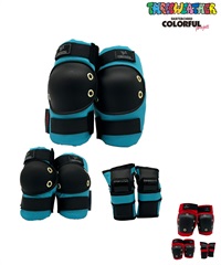 THREE WEATHER スリーウェザー スケートボード パッド COLORFULPROJECT SAFETY KIDS 3点セット ムラサキスポーツ