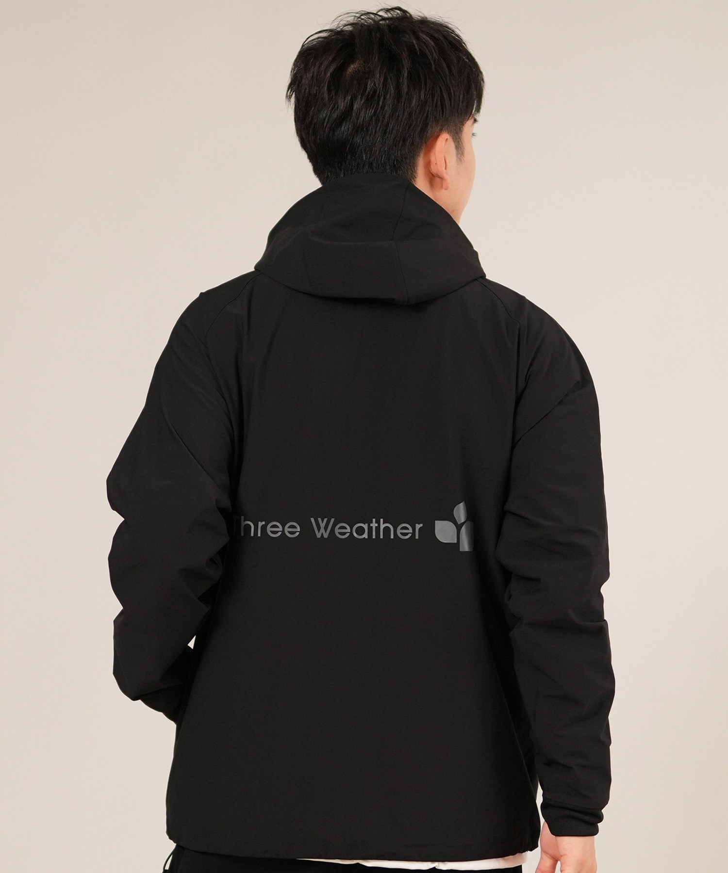 THREE WEATHER スリーウェザー ジャケット ジップアップ パーカー メンズ セットアップ対応 速乾 TW25F-1201 ムラサキスポーツ限定(BLK-M)