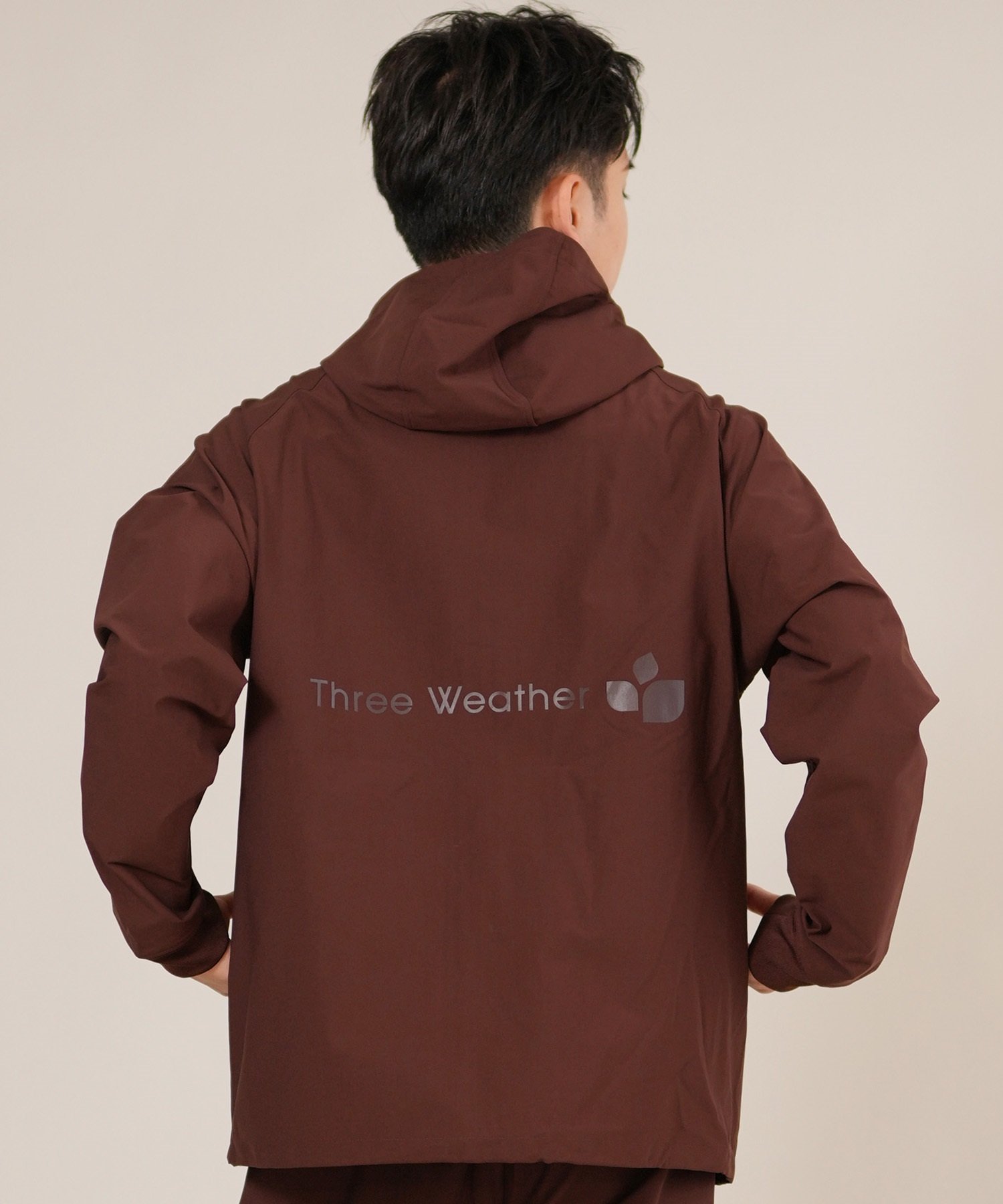 THREE WEATHER スリーウェザー ジャケット ジップアップ パーカー メンズ セットアップ対応 速乾 TW25F-1201 ムラサキスポーツ限定(BRN-M)