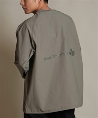 THREE WEATHER スリーウェザー 長袖 Tシャツ ロンT メンズ ロゴ バックプリント 裾ドローコード TW SURF LSTEE TW25F-2201(GRY-M)