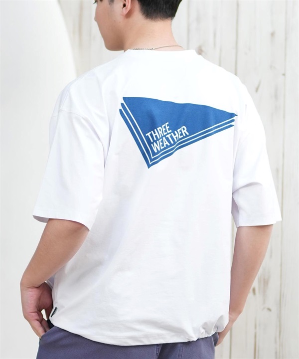 THREE WEATHER スリーウェザー ラッシュガード 半袖 メンズ Tシャツ バックプリント 水陸両用 ユーティリティ TW25S4302 ムラサキスポーツ限定