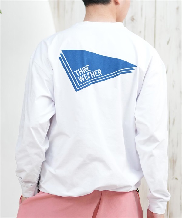 THREE WEATHER スリーウェザー ラッシュガード 長袖 メンズ Tシャツ ロンT バックプリント 水陸両用 ユーティリティ TW25S4304 ムラサキスポーツ限定