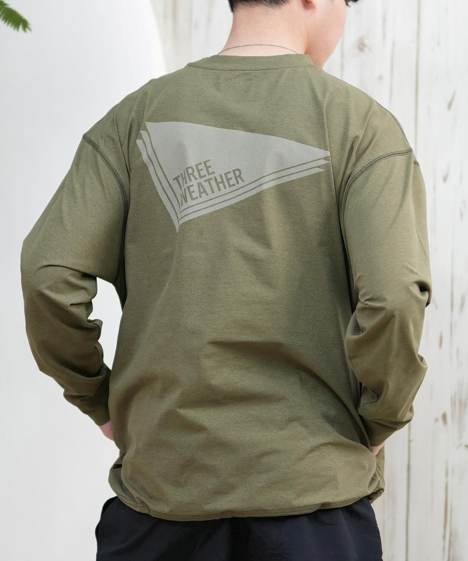 辰砂 net限定】高島縮 40/40 半袖Tシャツ／さえずり