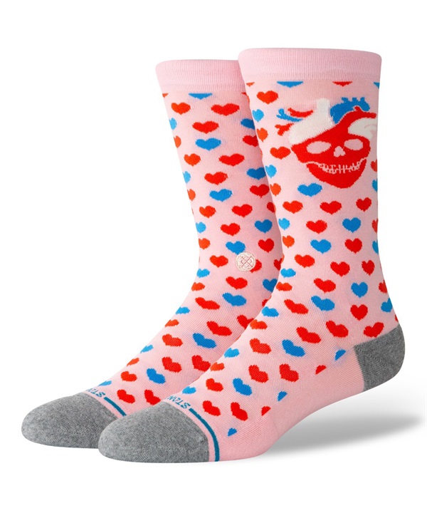 STANCE スタンス ソックス 靴下 STRANGE LOVE コラボモデル HEARTED CREW A545A25HEA#PNK