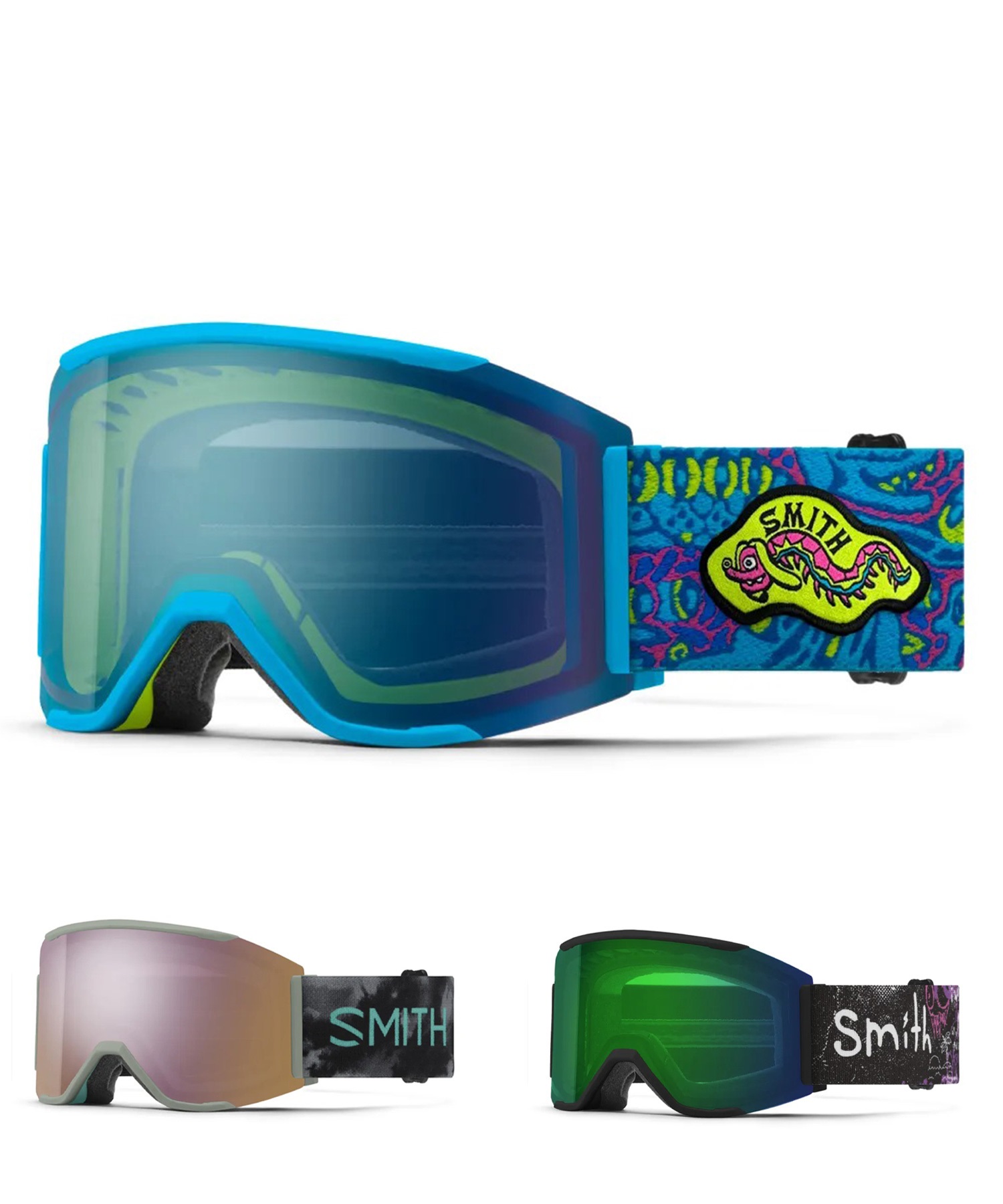 SMITH スミス SQUAD MAG クロマポップ スノーボード ゴーグル ユニセックス ムラサキスポーツ 25-26モデル MM J23 【2526】(KillerAcid-ONE)