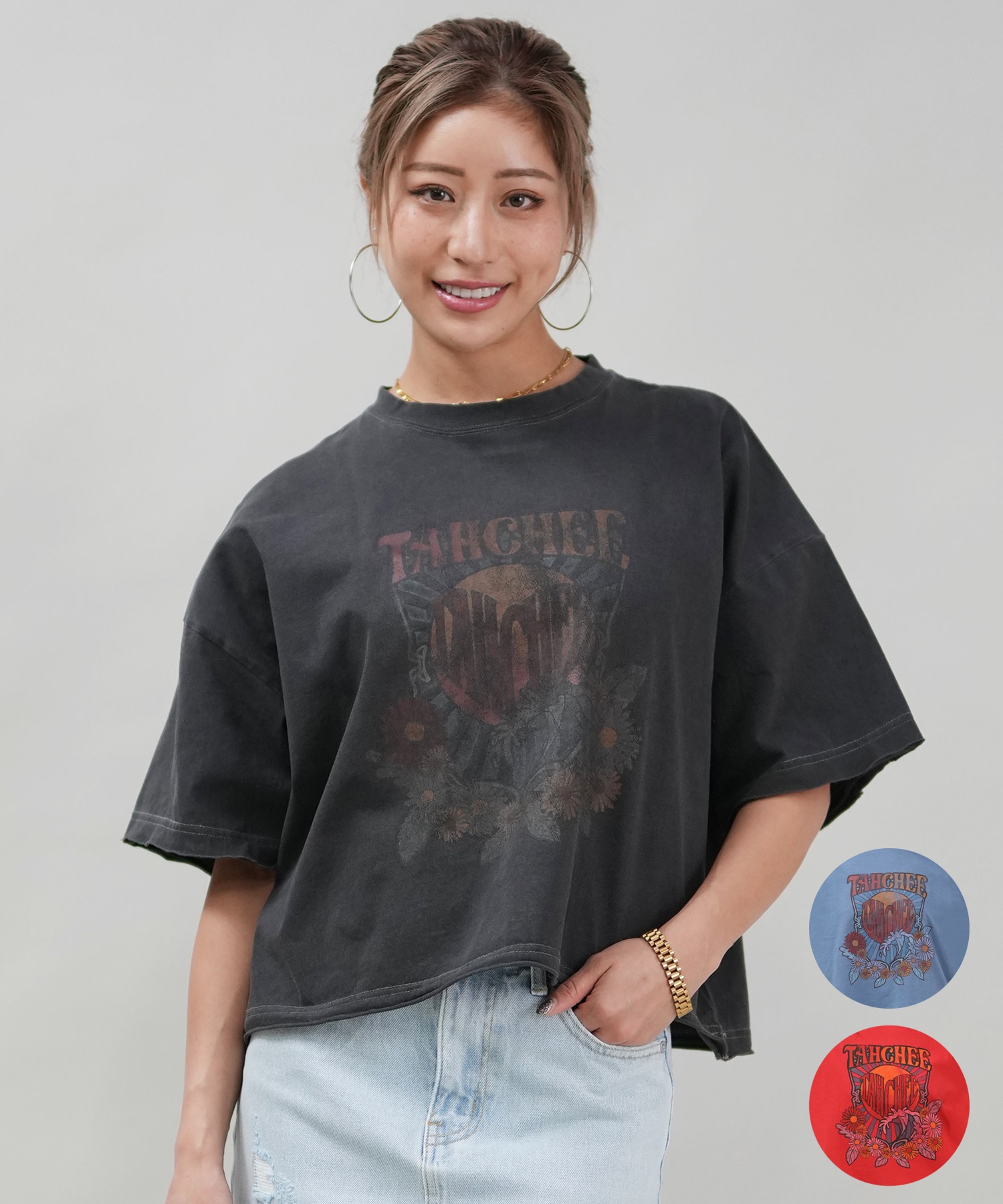 TAHCHEE ターチー レディース 半袖 Tシャツ TC250900-05(BLK-FREE)