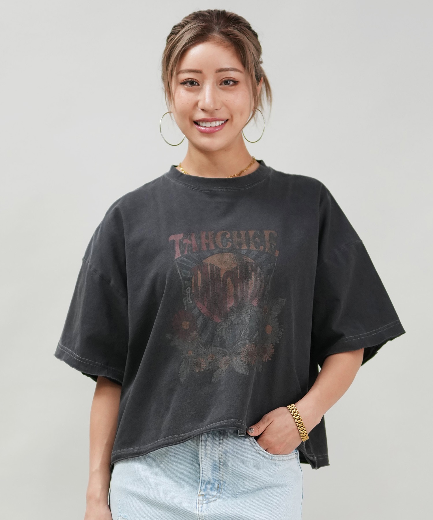 TAHCHEE ターチー レディース 半袖 Tシャツ TC250900-05(BLK-FREE)