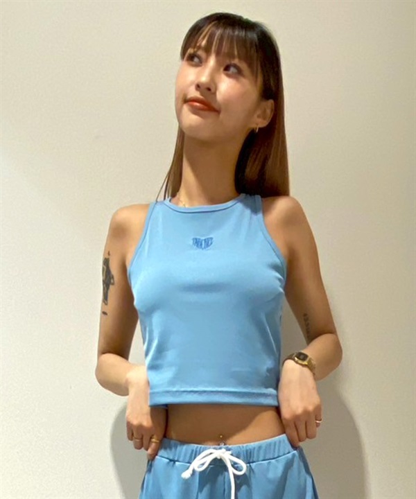 TAHCHEE ターチー タンクトップ レディース クロップド丈 ショート丈 リブ ロゴ ワンポイント TC250924-02
