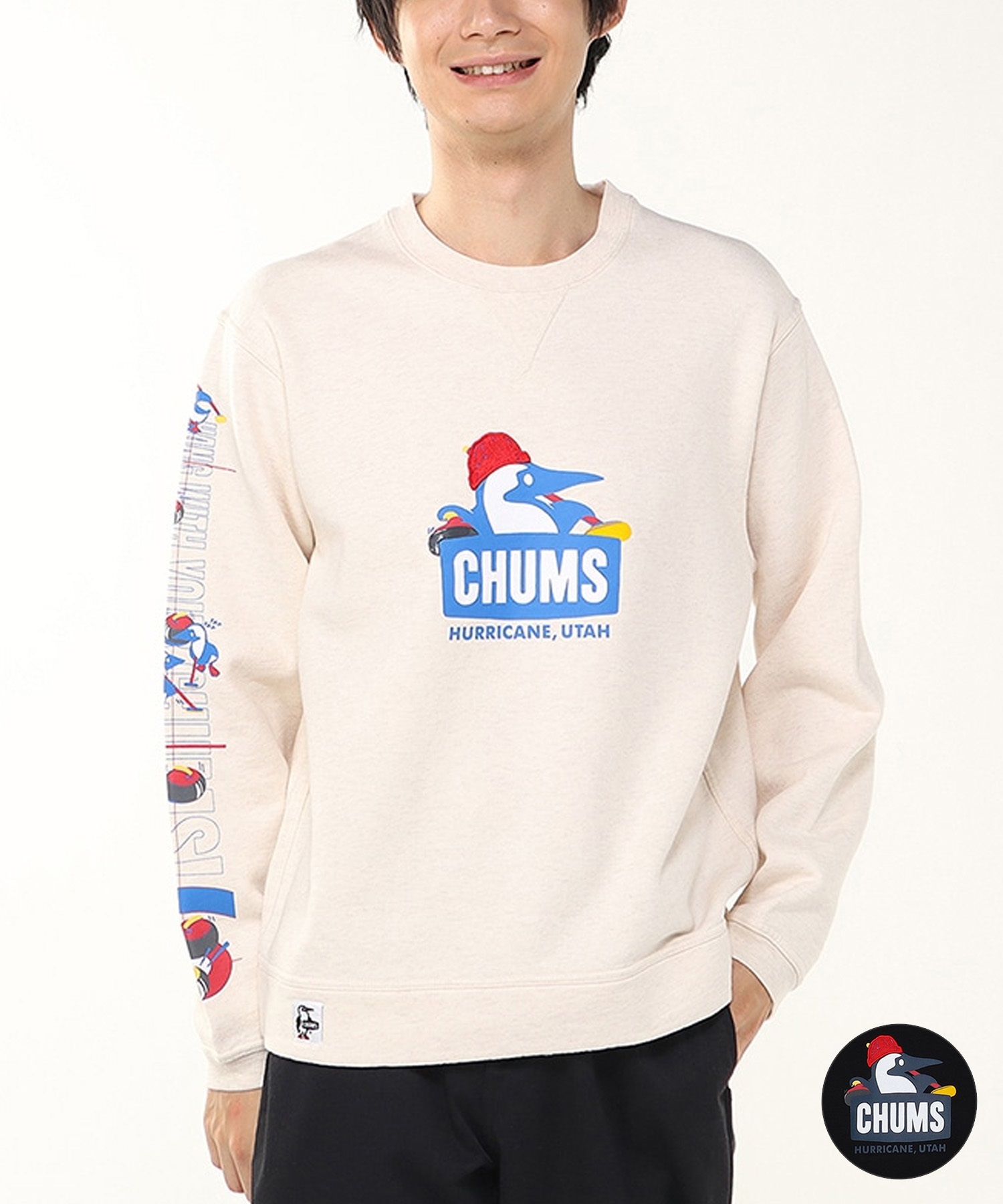 CHUMS チャムス トレーナー スウェット メンズ 裏起毛 ブービー カーリング クルートップ CH00-1517(K001-M)