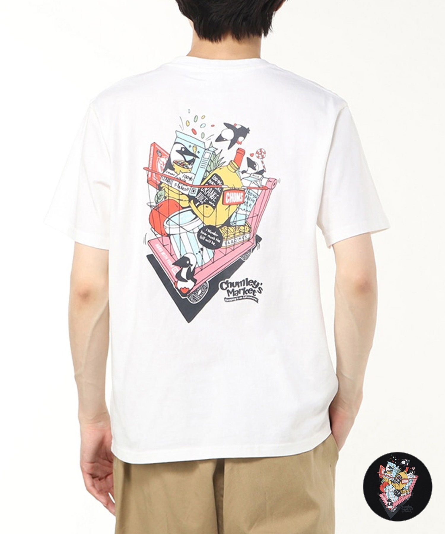 CHUMS チャムス 半袖 Tシャツ メンズ ポケT ブービーバード ロゴ