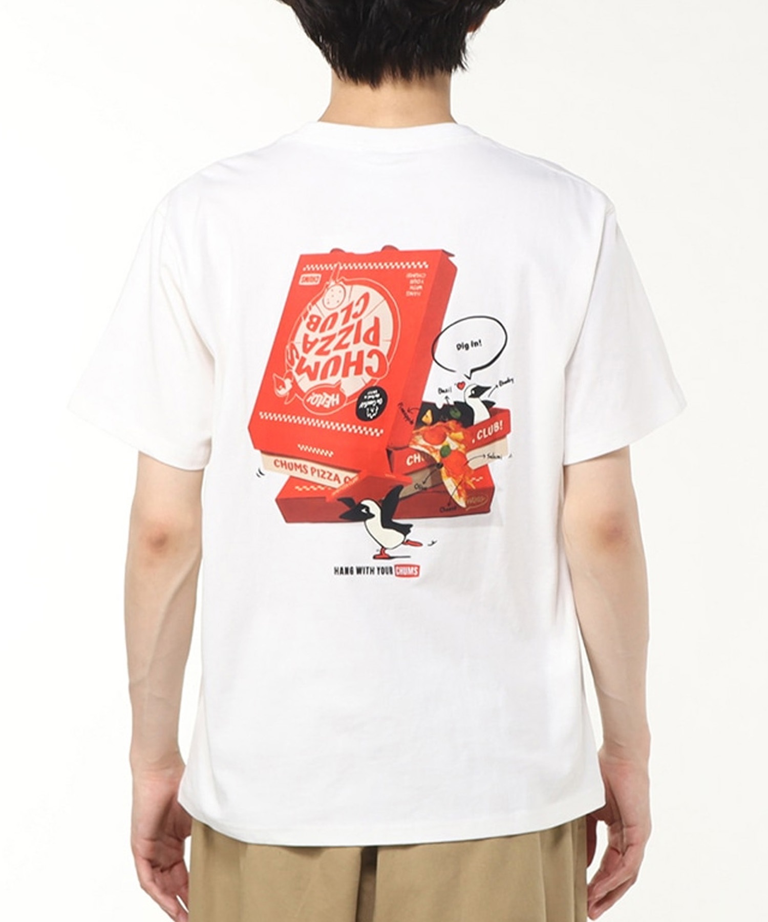 CHUMS チャムス 半袖 Tシャツ メンズ バックプリント ブービーバード