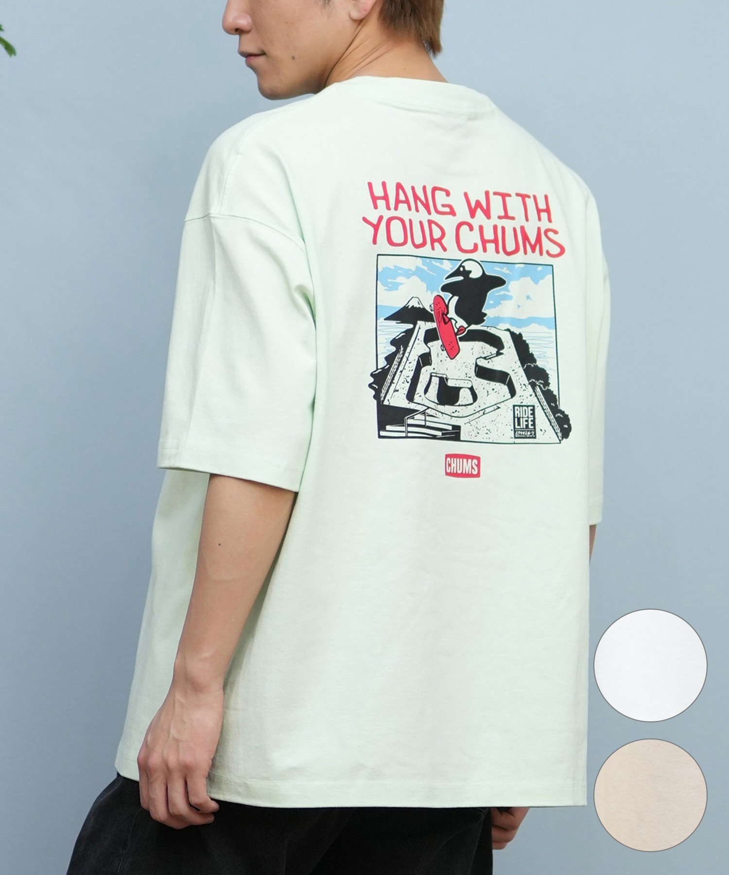 CHUMS チャムス 半袖 Tシャツ メンズ バックプリント CH01-2576 ムラサキスポーツ限定(W001-S)