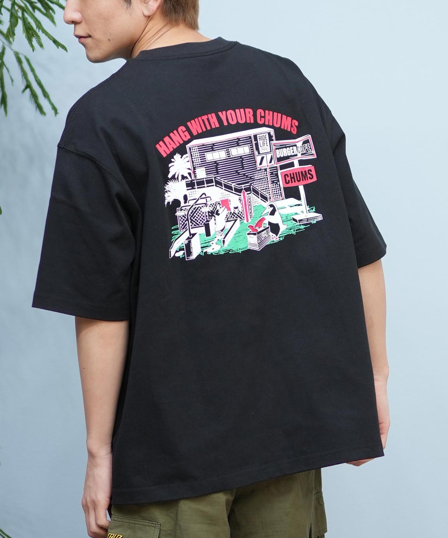 CHUMS チャムス 半袖 Tシャツ メンズ バックプリント CH01-2577