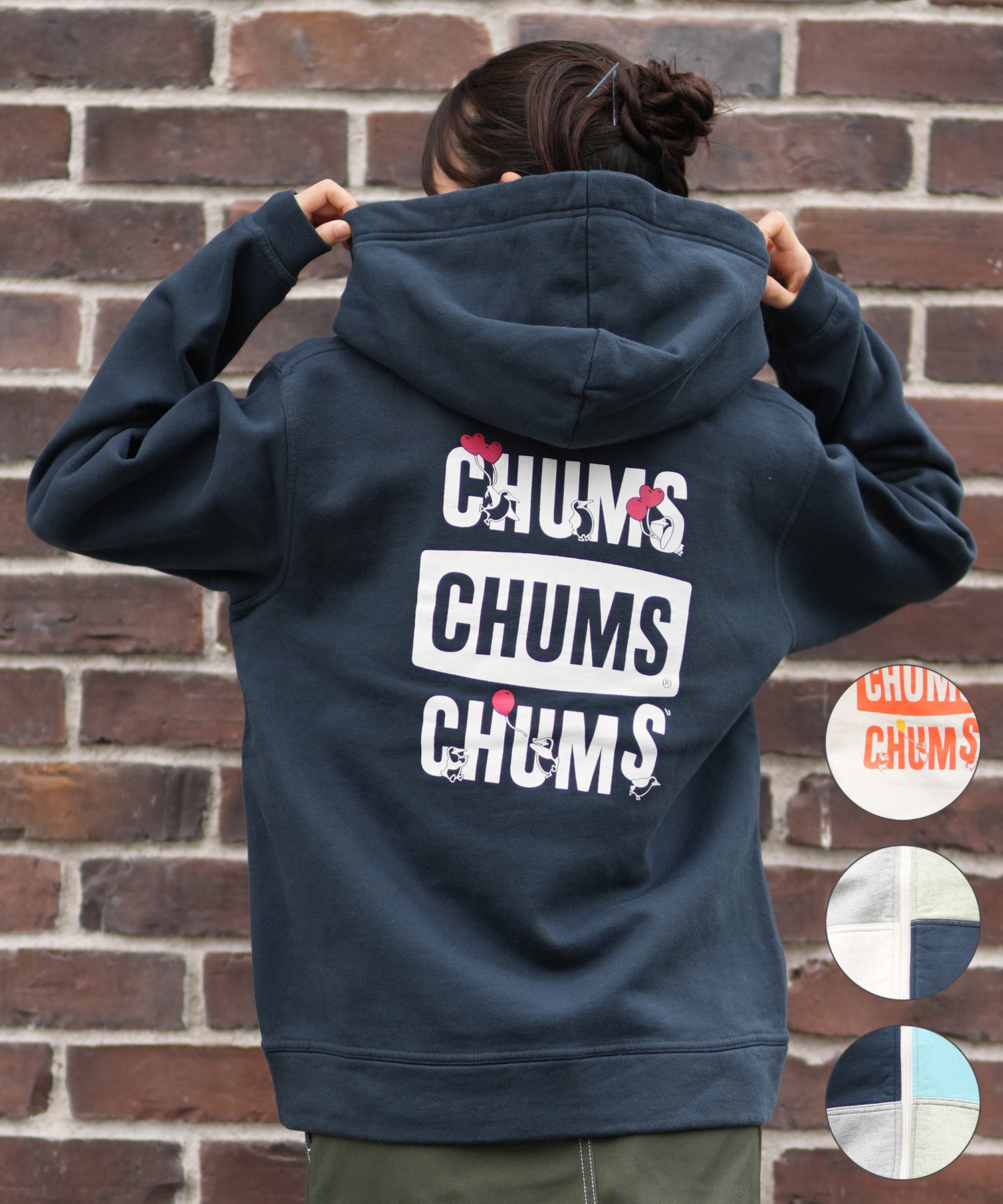 CHUMS チャムス ジップアップ パーカー レディース スウェット